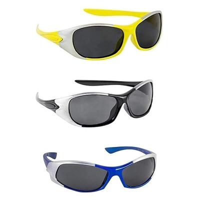 Lunettes de soleil enveloppantes Dervin pour enfants, monture noire et verres noirs (3-6 ans) - Paquet de 3