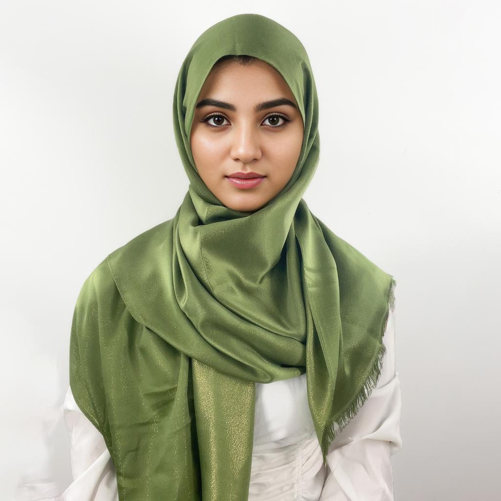 Women Plain Glitter Hijabs Scarf Gold Shimmer Muslim Long Wraps Shawls Hijab Scarves