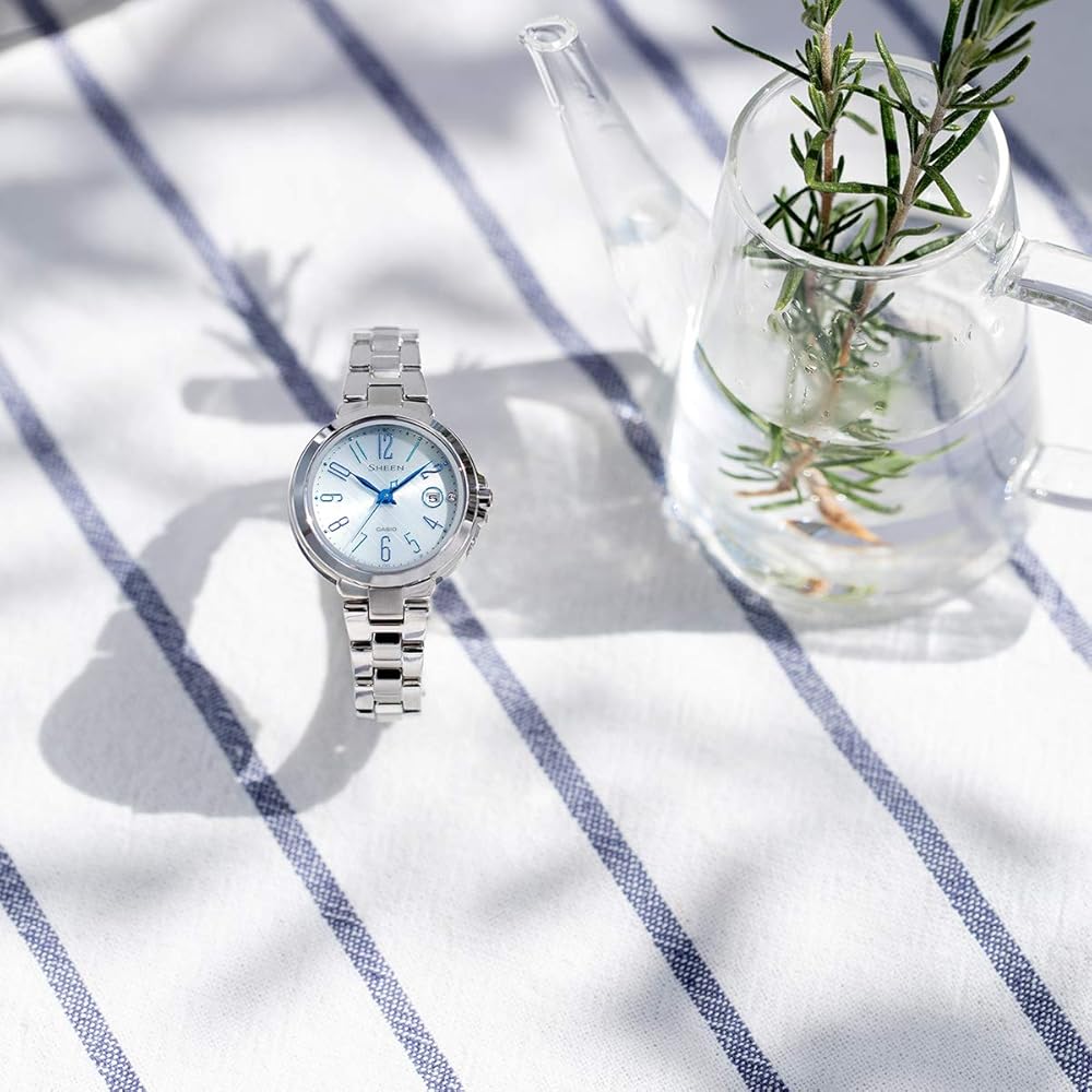 Casio SHW-5100D-7AJF Solar Radio Women's Watch Silver Stainless Steel 50m Water Resistant