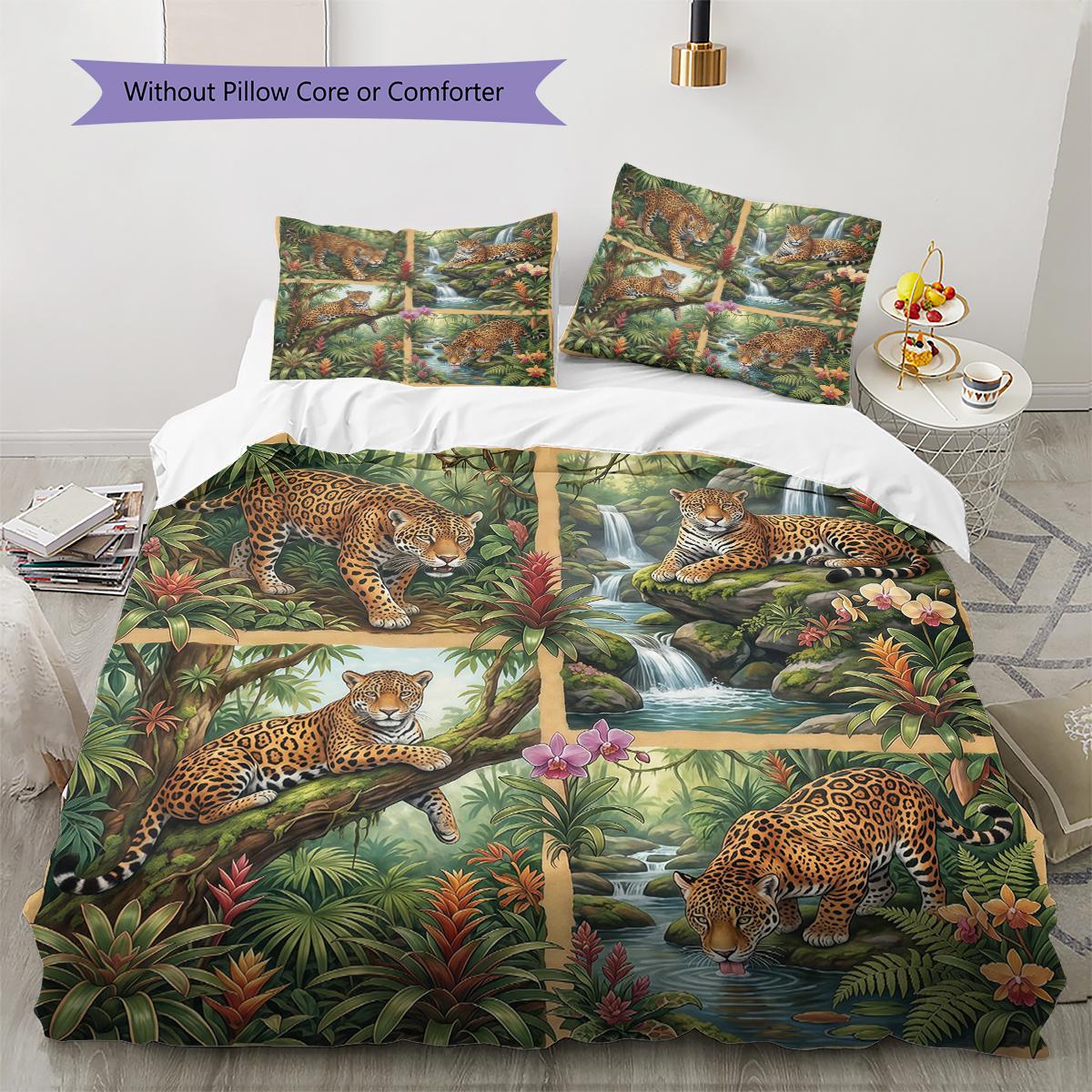 

Retro Oil Painting Animals Pattern Bedding,Quilt Set Quilt Cover Pillowcase Home Birthday Gift (1 * duvet cover + 2 * pillowcase, without core) 135x200cm