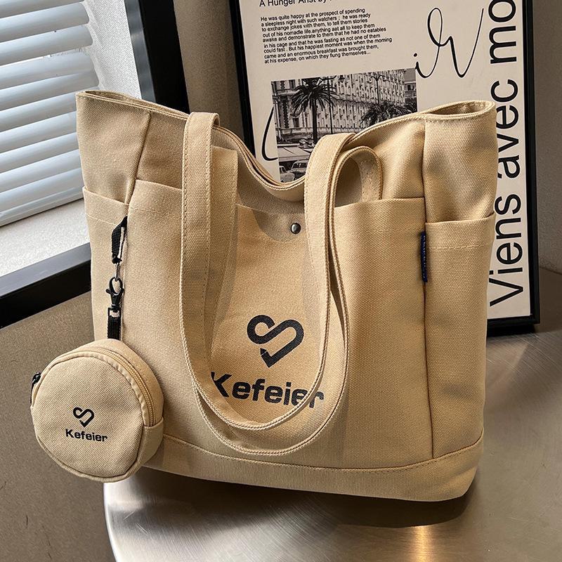 Women's Large Canvas Shoulder Bag - 2023 High-End Commuter Tote for College Students