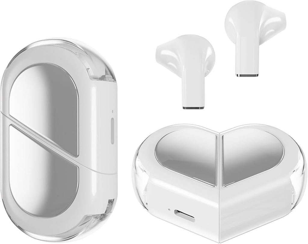 Heart-shaped Rotatable Wireless Bluetooth Earphones Stereo Sound Headphones Touch Control Earbuds Gamer Headsets gifts for girl