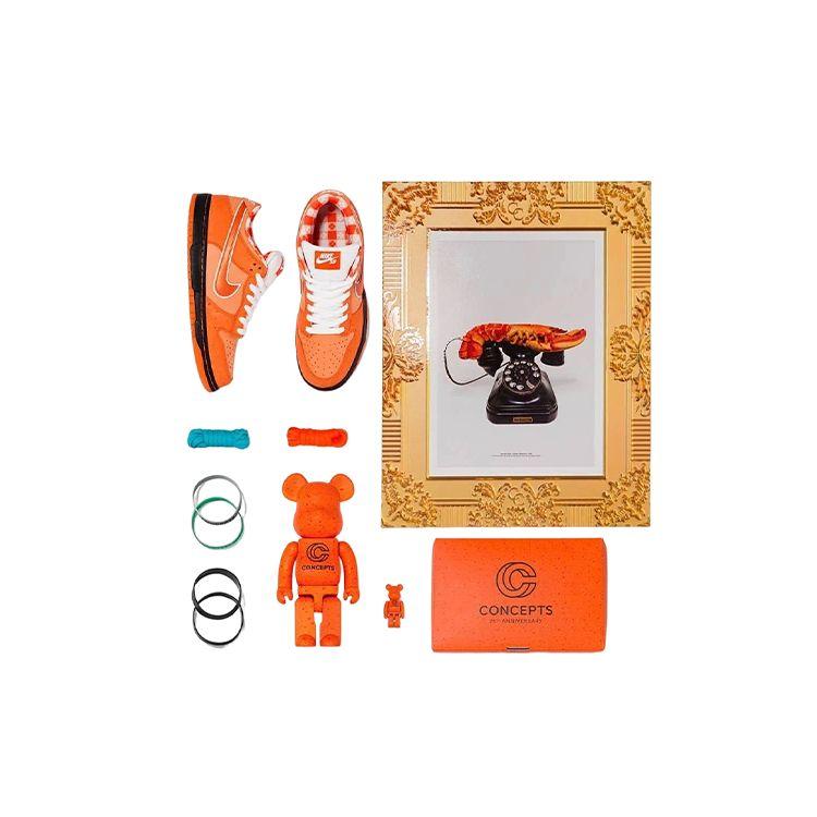 

Nike Concepts X Dunk SB Orange Lobster Нескользящие Амортизирующие Прочные Низкие Кеды для Скейтбординга Унисекс FD8776-800(S-BOX) 36