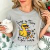 Hang in There It Gets Worse Graphic Women T Shirt Sarcastic Duck Funny Mental Health Graphic Streetwear Ladies Basic Tee Tops