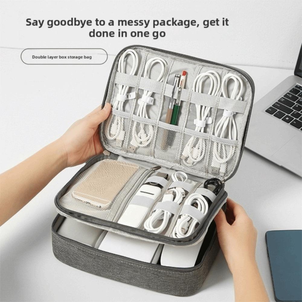 Dust-proof Digital Storage Bag Protective Prevent Scratches Charger Storage Bag Wear-resistant Zipper Digital Accessories Bag