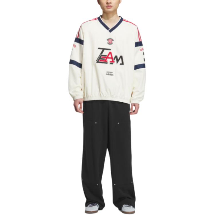 Adidas Originals FW25 Týmový tkaný pulovr Volný výstřih do V Sportovní mikina Pánská mikina KC0112