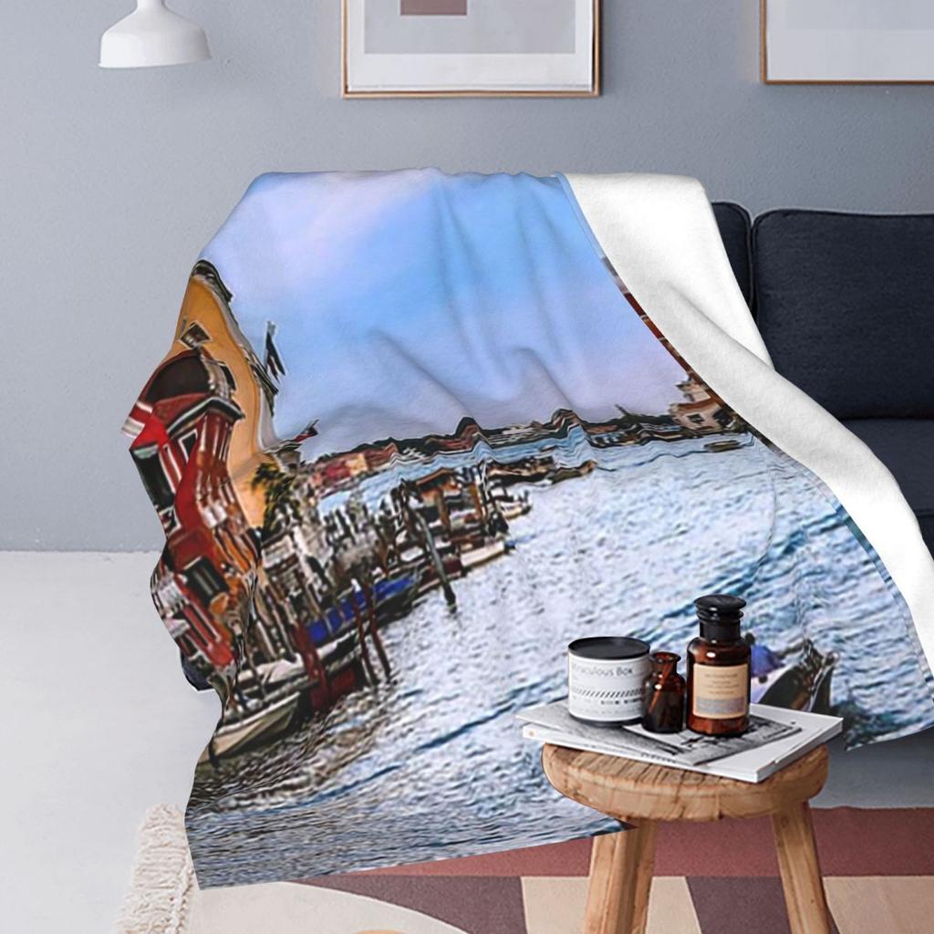 Venice Grand Canal Blanket Fleece Sofa Throw Blanket Lightweight for Couch Bedding Office Throws Bedspread Quilt
