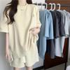 Women‘s Short Sleeve Tops Shorts Pants 2-Piece Set Loose Fit Casual Sport Suit