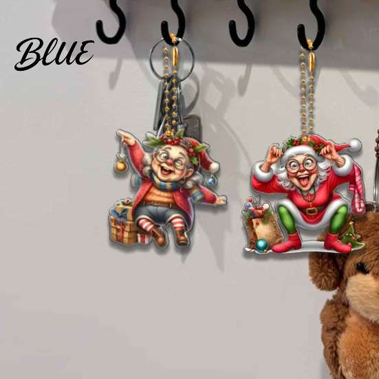 Durable Hanging Ornaments for Home 12Pcs Funny Old Women Christmas Tree Ornaments 2D Flat Acrylic Cartoon Grandma Pendants Holiday Decor with