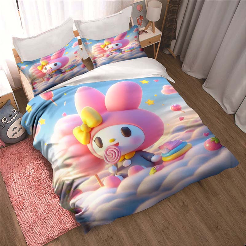 Soft and Comfortable Duvet Cover, (My Melody) Children's Bedding Set Gift, Available in King, Large, Single and Double Sizes.