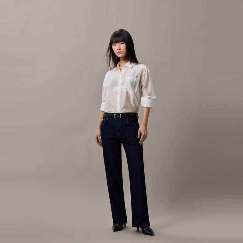 Calvin Klein Business Casual Minimalist Embroidered Lyocell Blend Draped Long Sleeve Shirt Women shirts 47F145G