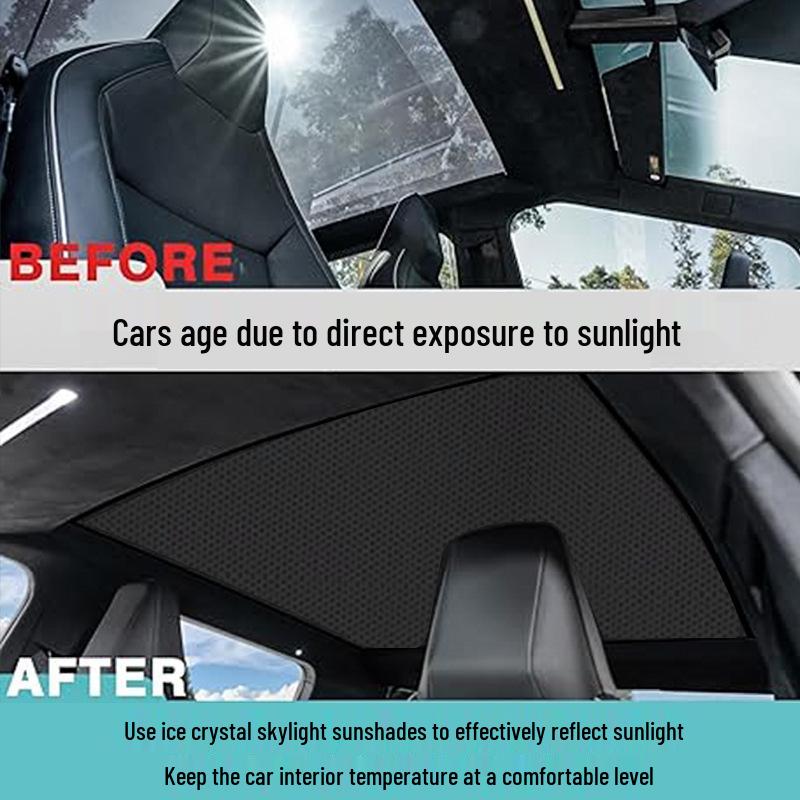 Tesla Cybertruck Ice Crystal Sunroof Sunshade: Car Roof Skylight Sunscreen & Heat Insulation.