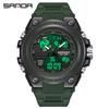 Sanda Multifunctional Sports Watch for Teen Boys: Dual Display, Luminous, Waterproof, with Alarm