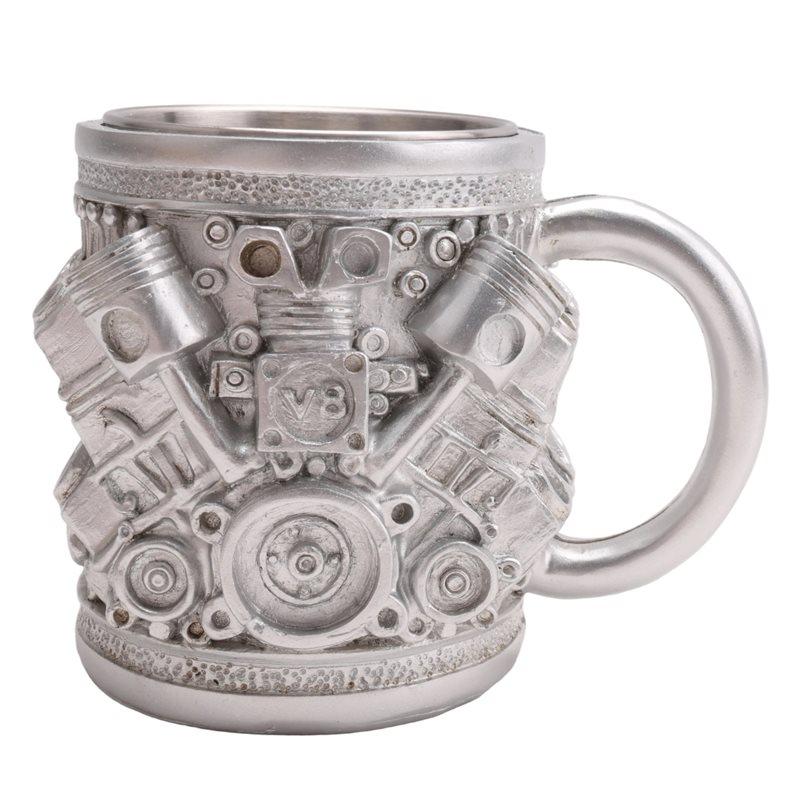 V8 Engines Stainless Steel Coffee Mug, Car Engine Coffee Cup With Insulated Handle For Car Lovers Gifts