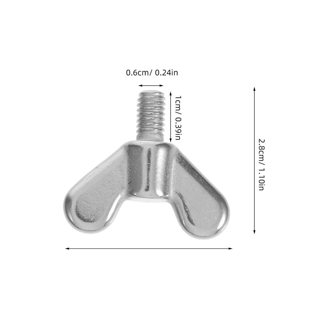 2Pcs Wing Nut and Bolt Set Stainless Steel Hand Twist Screws for Flagpole Base Mounting Hardware Accessories Reliable Connection