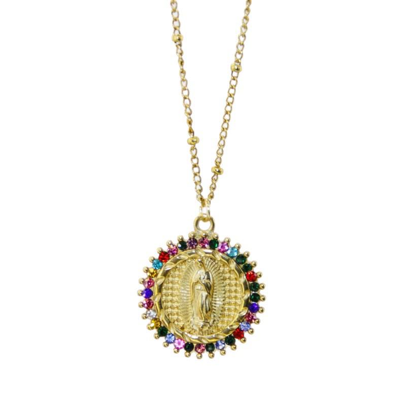 Virgin Mary Zircon Clavicle Necklace - European & American Fashion, Titanium Steel Jewelry