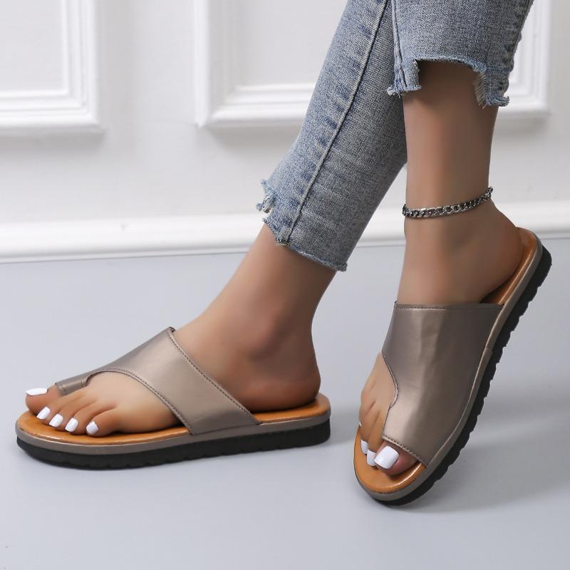 Tragen Leder Drag Schräge Absatz Abdeckung Zehe Cool Slipper Damen Außenhandel Übergröße Spot