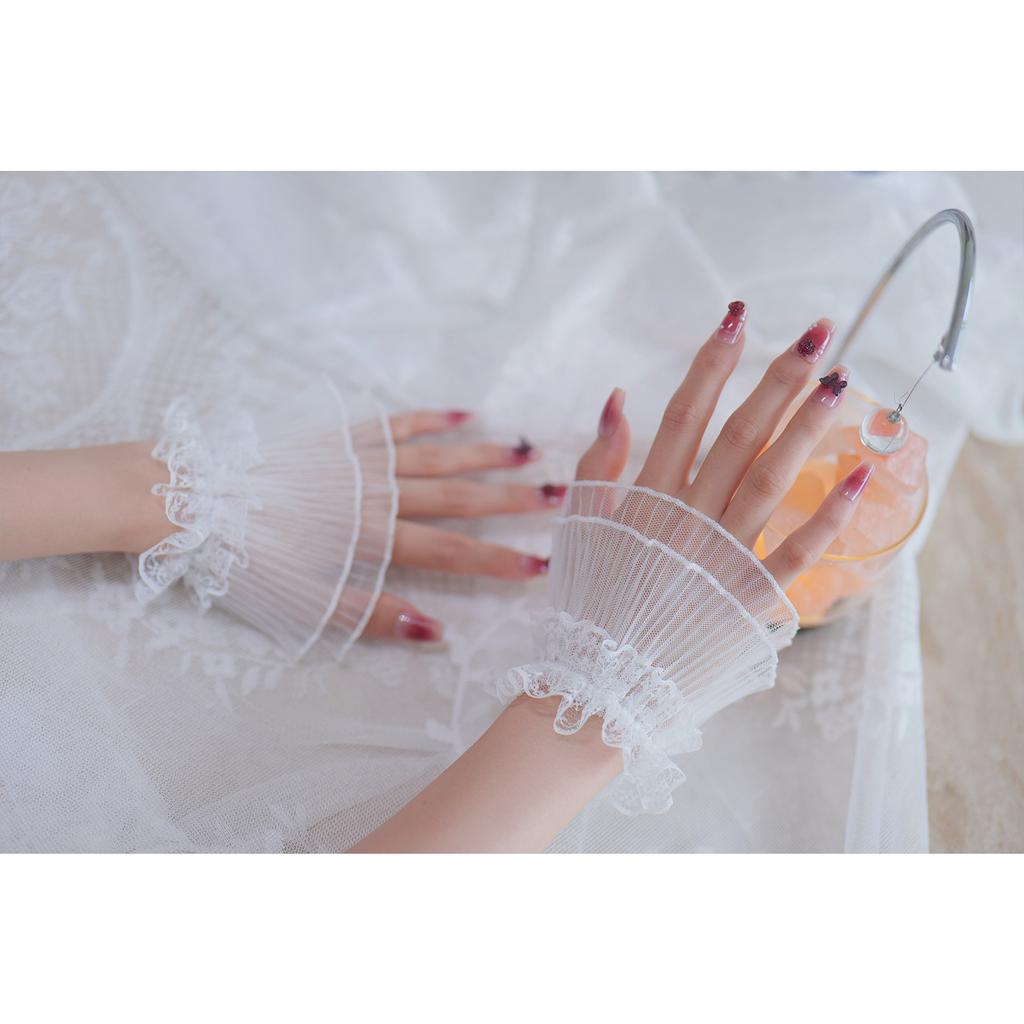 Spetskant Dubbellager Tyll Armvärmare Elegant Bröllopsfest Fotograferingstillbehör