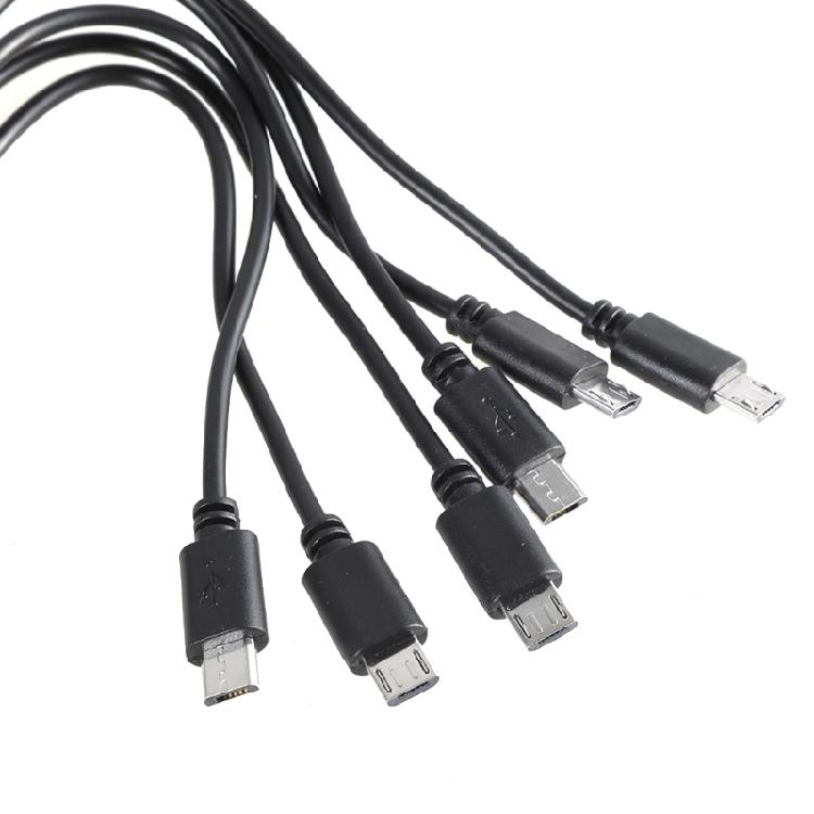 6 in 1 USB 2.0 Type A to 6 USB 5Pin Male Adapter Cord USB to USB 5Pin Charging Cable Efficient 50CM