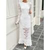 New Fashion Sexy Lace Long-sleeved Women's Dress with Elegant Temperament