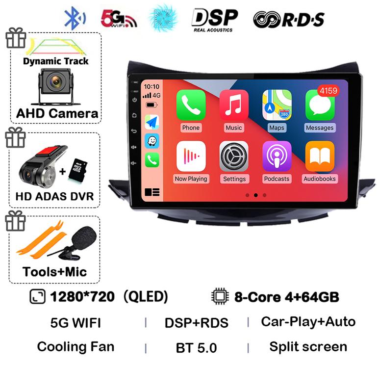 Android 14 Carplay Auto For Chevrolet Trax 2017 2018 2019 Navigation Car Radio 2 DIN GPS Stereo Multimedia Player Head Unit DSP