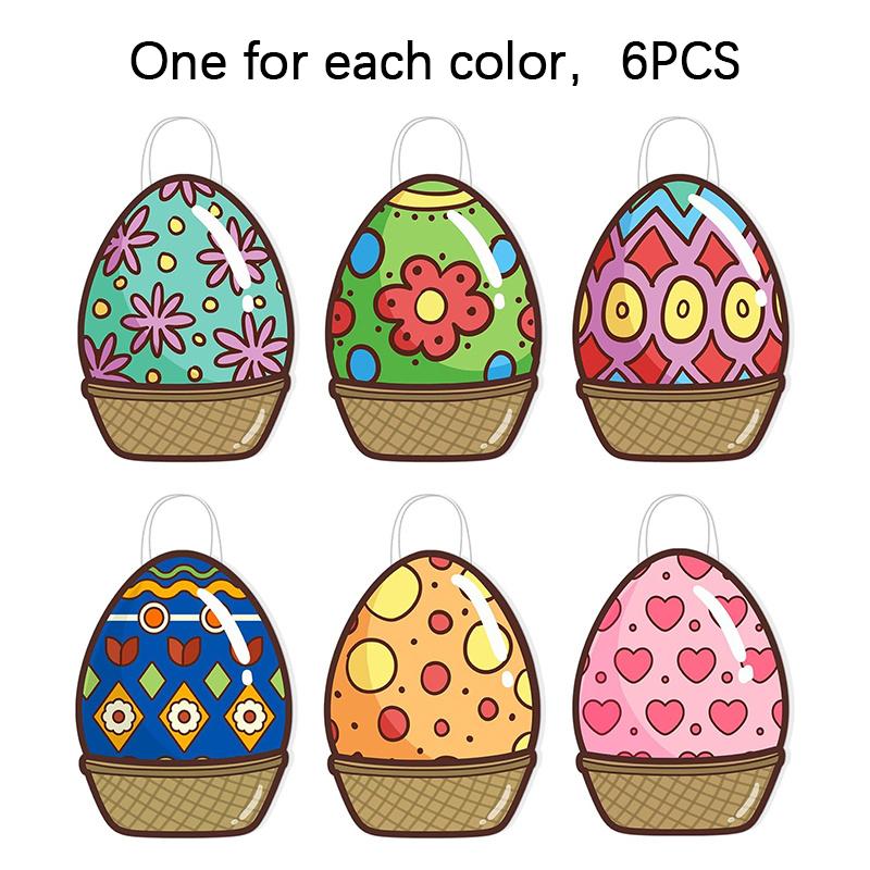 

6 шт. Яйцо сумки-тоут креативный печатный декор для вечеринки 3D яйца подарочные пакеты детский мешок конфет белый картон бумажный подарок доступно несколько вариантов 6PC