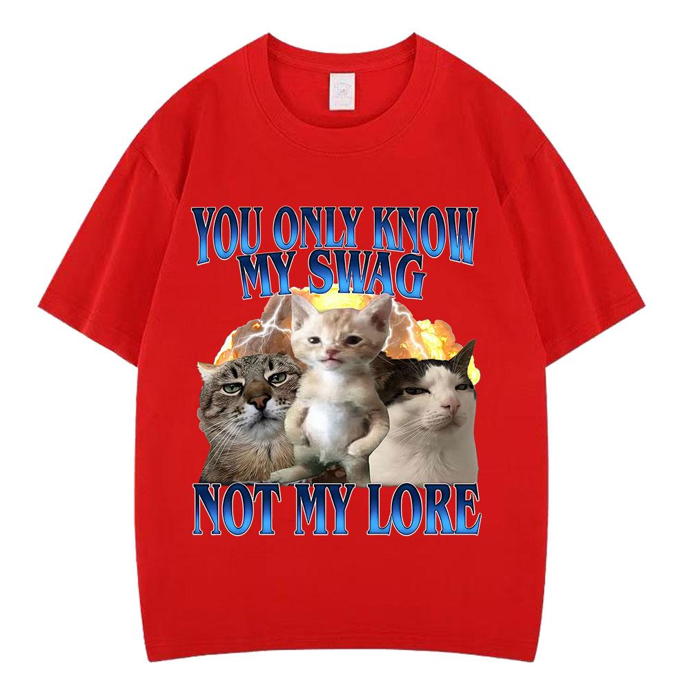 Funny Cat Meme TShirt Unisex Women Fashion Tshirt Shortsleeved Cotton Casual Harajuku Oversized Aesthetic Trendy Tshirts Tops