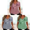 Summer Womens Loose Vneck Shirt With Floral Print And Button Closure For Casual Office Wear