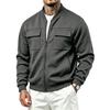 Men's Jacket, Fall Winter Casual Loose Fit Lined Zip-Up Stand Collar Long Sleeve Outerwear