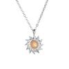 Korean Opal Sunflower Clavicle Necklace – Elegant Light Luxury Design for Women