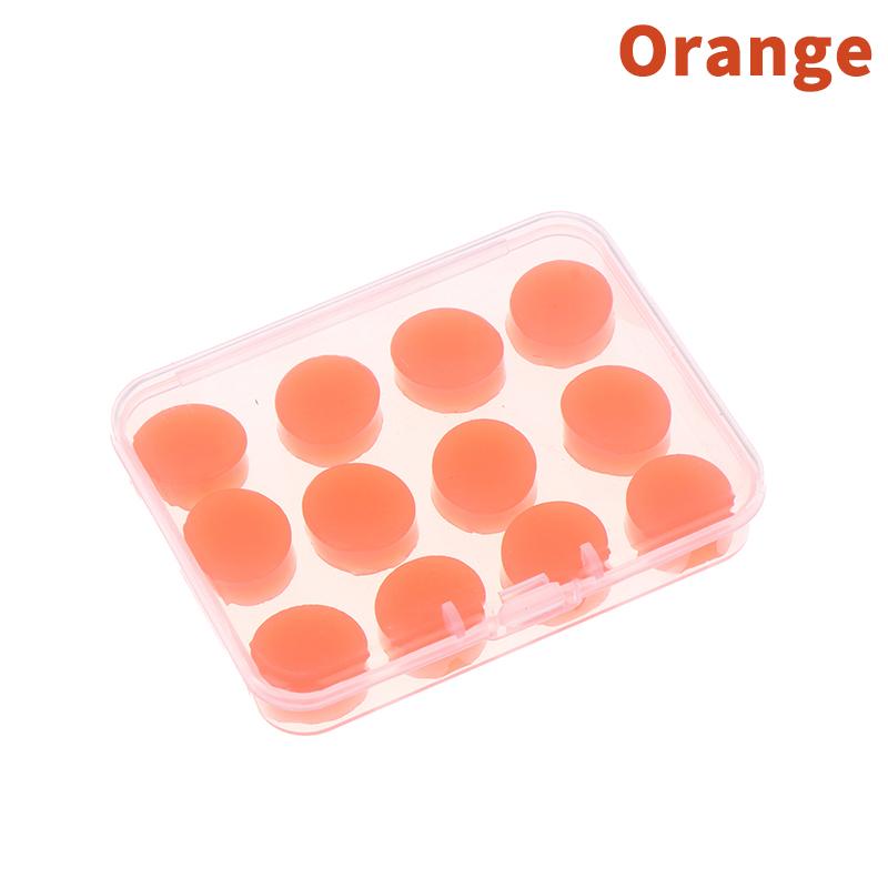 

12 Pcs/Box Soft Moldable Silicone Sleep Earplugs Sound Insulation Reusable Noise Reduction Earplug Swimming Waterproof Ear Plugs оранжевый