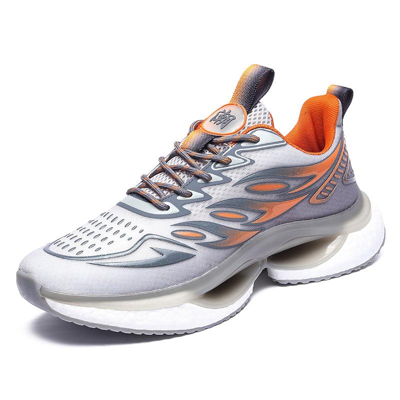 

Спортивная мужская обувь летняя дышащая сетчатая обувь для бега модная индивидуальная универсальная светящаяся обувь с попкорном 44