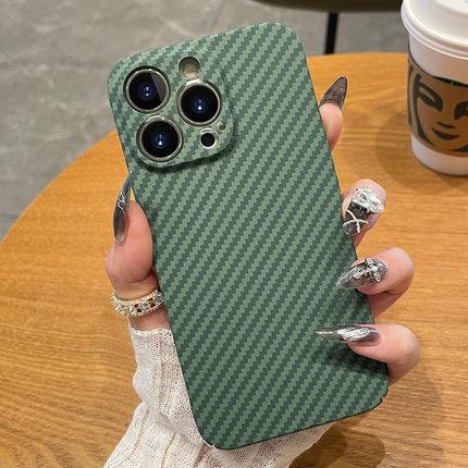 Carbon Fiber Kevlar Is Suitable for iPhone16promax Mobile Phone Case Lens All-inclusive Apple 15 Ultra-thin Protective Case.