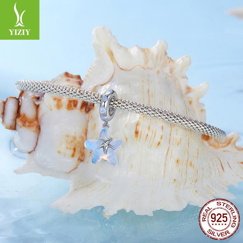 S925 Silver Dream Starfish Pendant Diy Bracelet Beads Ocean Wind Loose Beads Jewelry Accessories