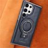 Applicable To Samsung S24Ultra Mobile Phone Case Racket Holder Galaxy Magnetic Suction S23plus Creative 24 + Men's Leather Case