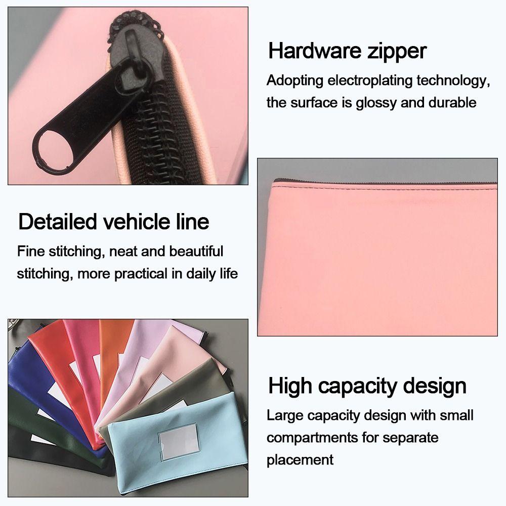 With Label Bank Deposit Bag With Zipper Money Pouch Waterproof Cosmetic Pouch Cosmetics