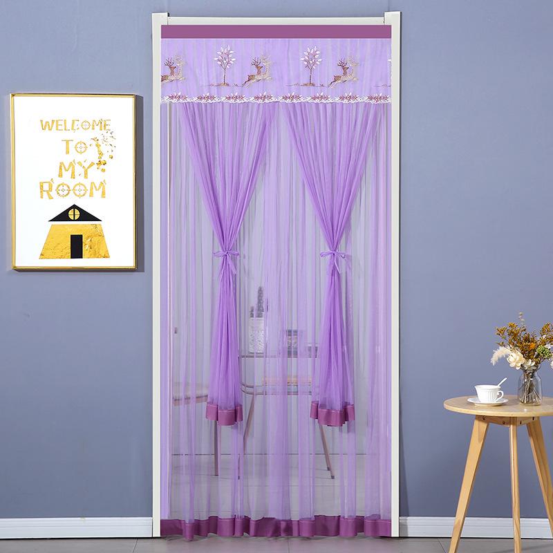 2023 Spring Double Layer Lace Door Curtain: Mosquito-Proof and Punch-Free for Bedroom Partitions