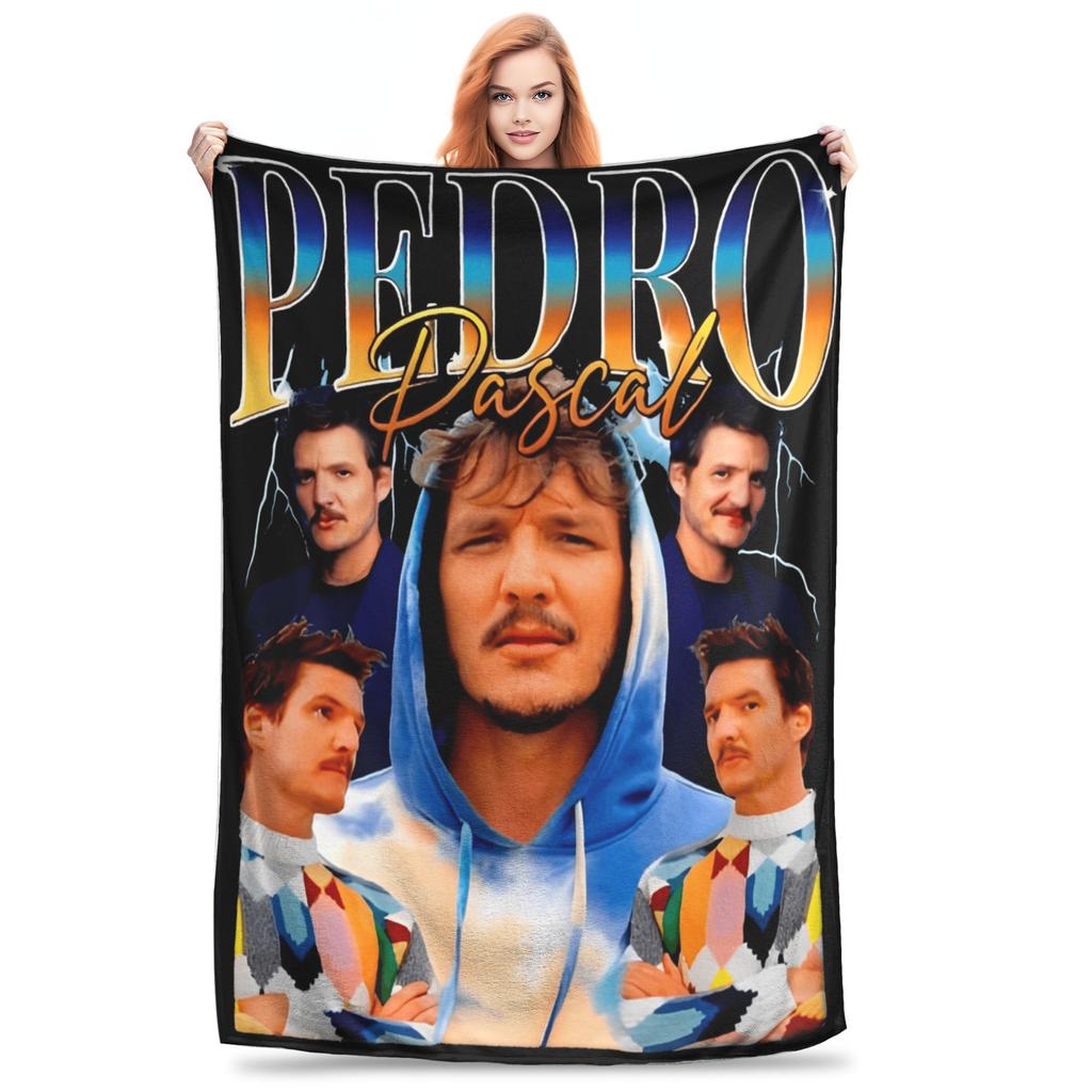 Pedro Pascal Knuffel Deken Jongen Meisje in Roze Flanellen Plaid Voor Woonkamer Super Zacht Aangepaste Kwaliteit Dekbed Cadeau Idee