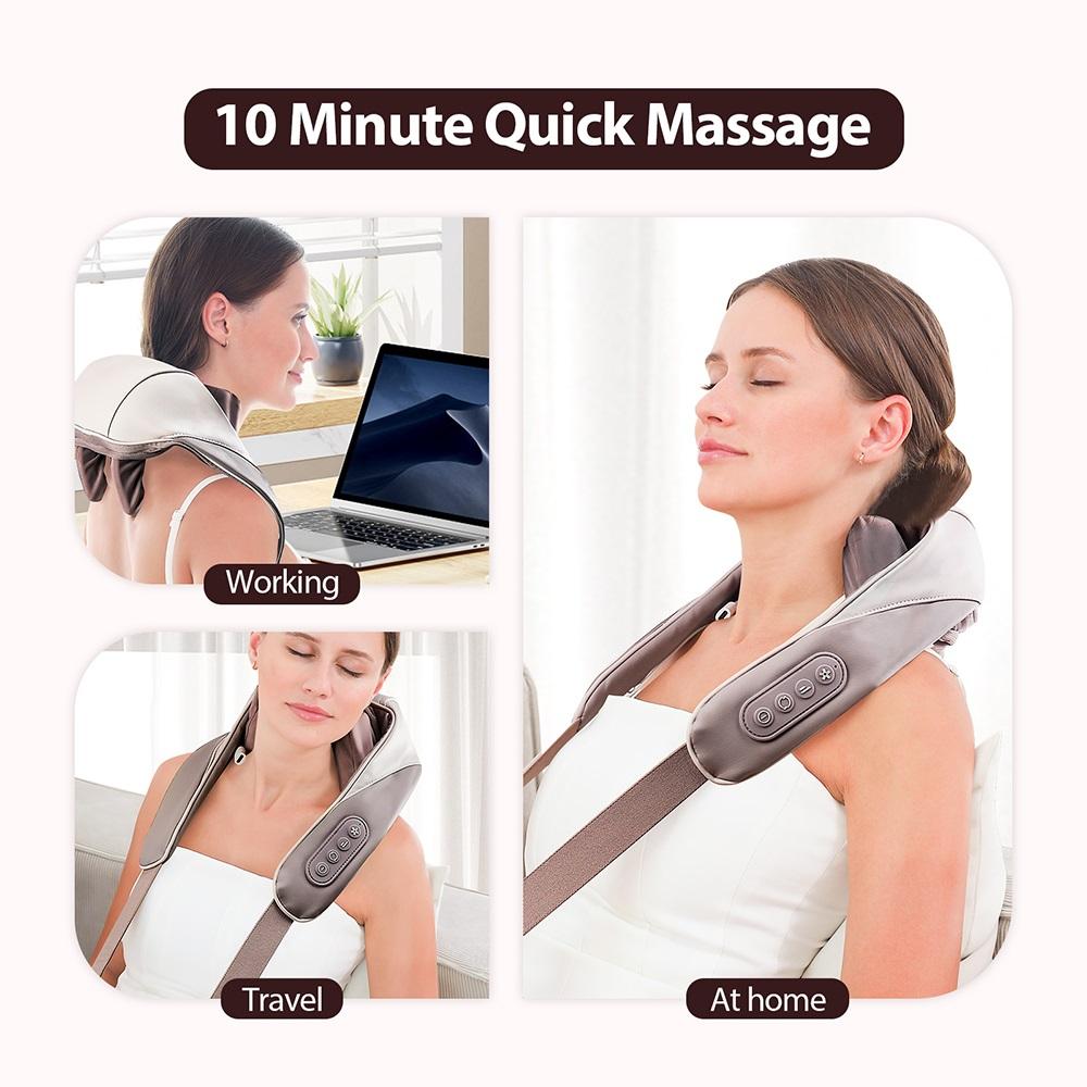 Powerful Neck And Shoulder Massager Shiatsu Kneading Neck And Back Massage Shawl Trapezius Massager Neck Cervical Masajeador