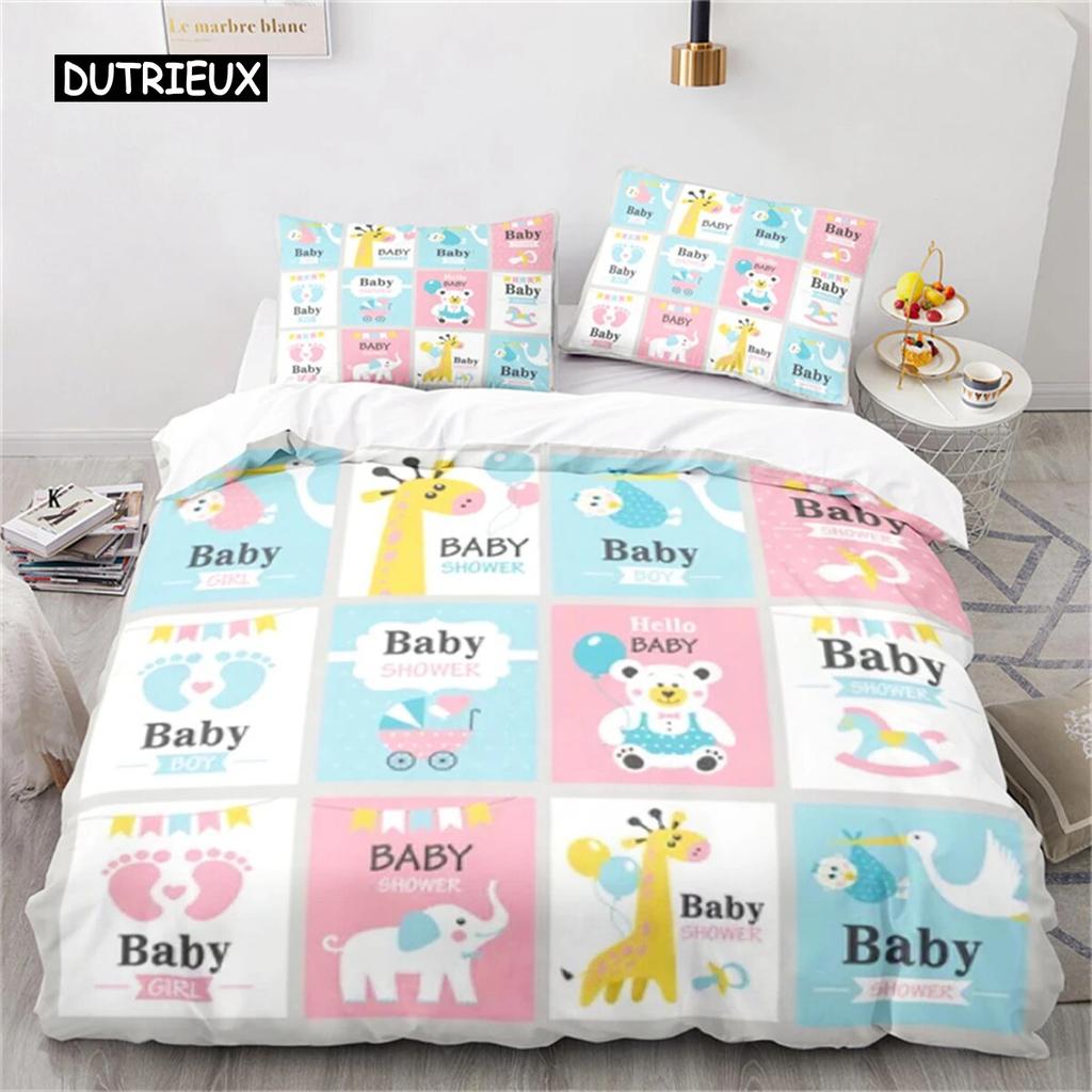 Duvet Cover Cute Cartoon Animal King for Kids Girls Boy Teen Gift Cute Dinosaur Dog Comforter Cover Microfiber Bedding Bedroom three piece set