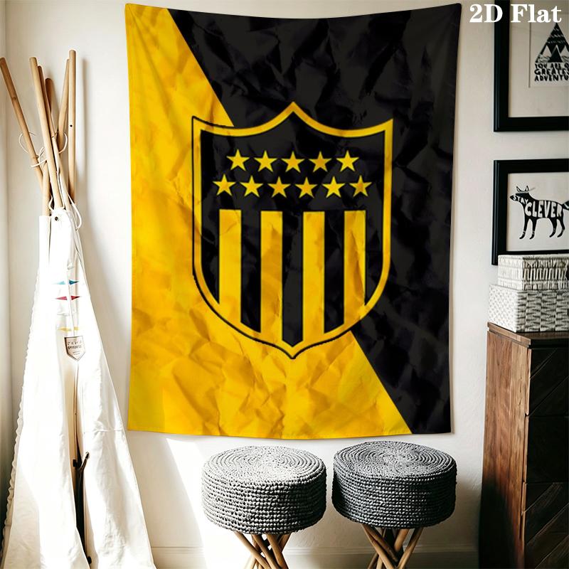 Penarol Fußballverein Wandteppich Ästhetisches Wandbehang Gedruckter Stoffdecke Dekorative Wandteppiche für Schlafzimmer Wohnzimmer Heimdekoration