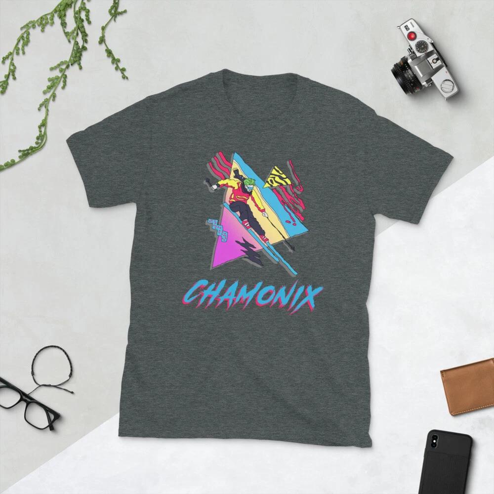 Ski Chamonix, Skiing Shirt, Retro Ski France Gift Short-Sleeve Unisex T-Shirt M
