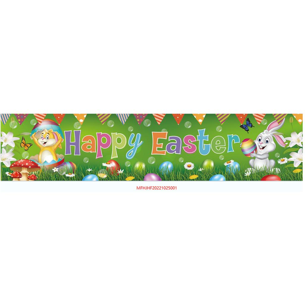 300 * 50Cm Easter Courtyard Porch Fence Decorative Banner Rabbit Egg Poster Custom
