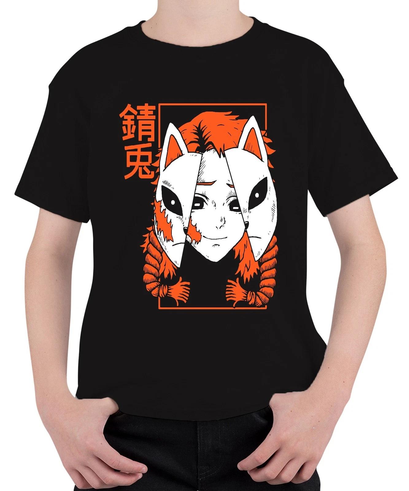 Kitsune Maske Anime Fuchsmasken Cosplay Otaku Geschenk düster Unisex Kinder T-Sh M