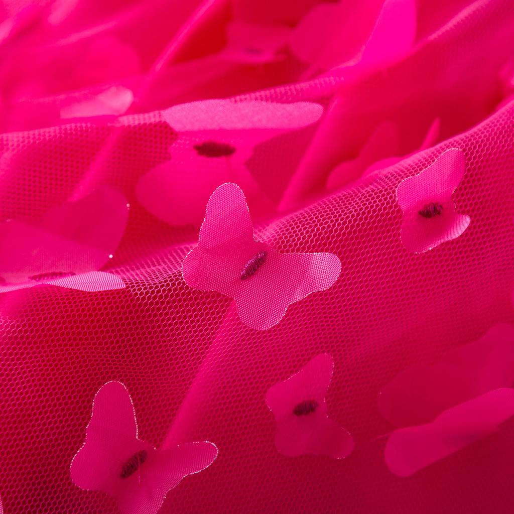 2024 Letní Dětské Oblečení Dívčí šaty pro 2 3 4 5 6 let 3D Butterfly Mesh Puffy Princess Sling Šaty bez rukávů