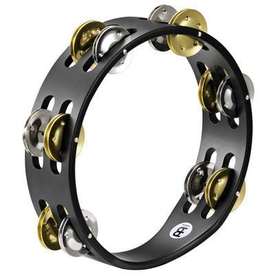 MEINL Percussion Compact Wood Tambourine Nickel Plated Brass Jingles 2rows Steel/Solid CTA2M-BK []