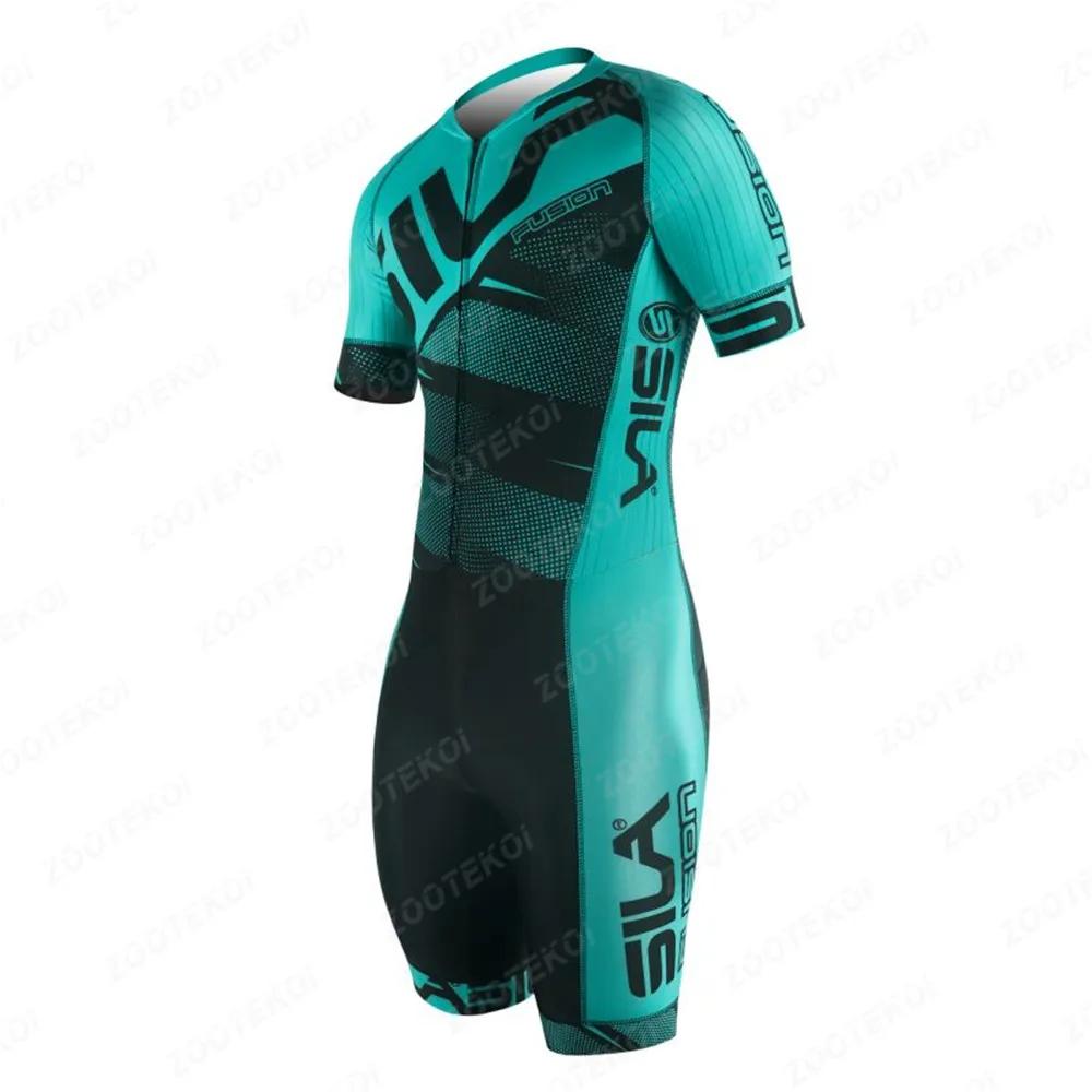 Sila Męska Koszulka Rowerowa Triathlon Sportowy Garnitur Tri Ciclismo Hulajnoga Wrotki Łyżwiarstwo Szybkie Letni Rower MTB Zespół Ubrania Wyścigowe