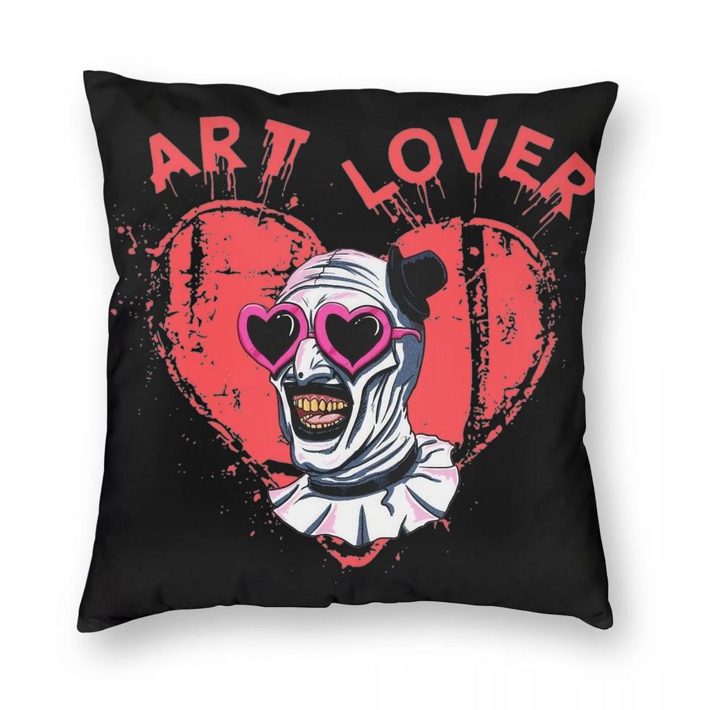 Halloween Horror Terrifier Film Pillowcase Printing Polyester Cushion Cover Decor Throw Pillow Case Cover Home Zippered 40*40cm
