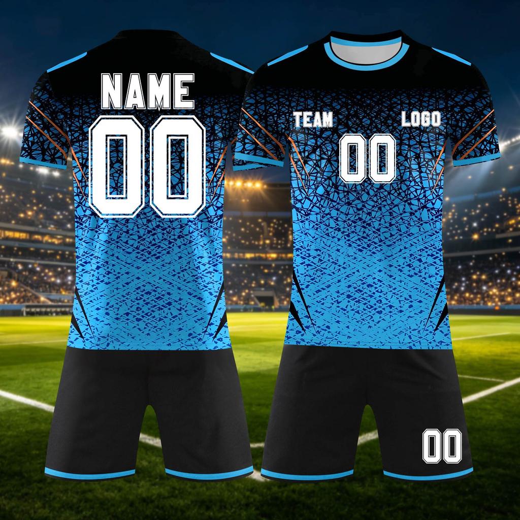 Custom DIY Two Piece Jersey Set Short Sleeve Shirt and Shorts Personalized and Number for Sports Team Uniforms