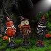 Halloween Pumpkin Puppet Decoration, Resin Carving Owl Black Cat Statue, Halloween Home Indoor and Outdoor Garden Decorations